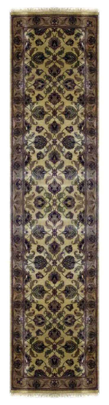 One Of The Kind Indian Hand-Knotted Rug 10'1" X 2'6"